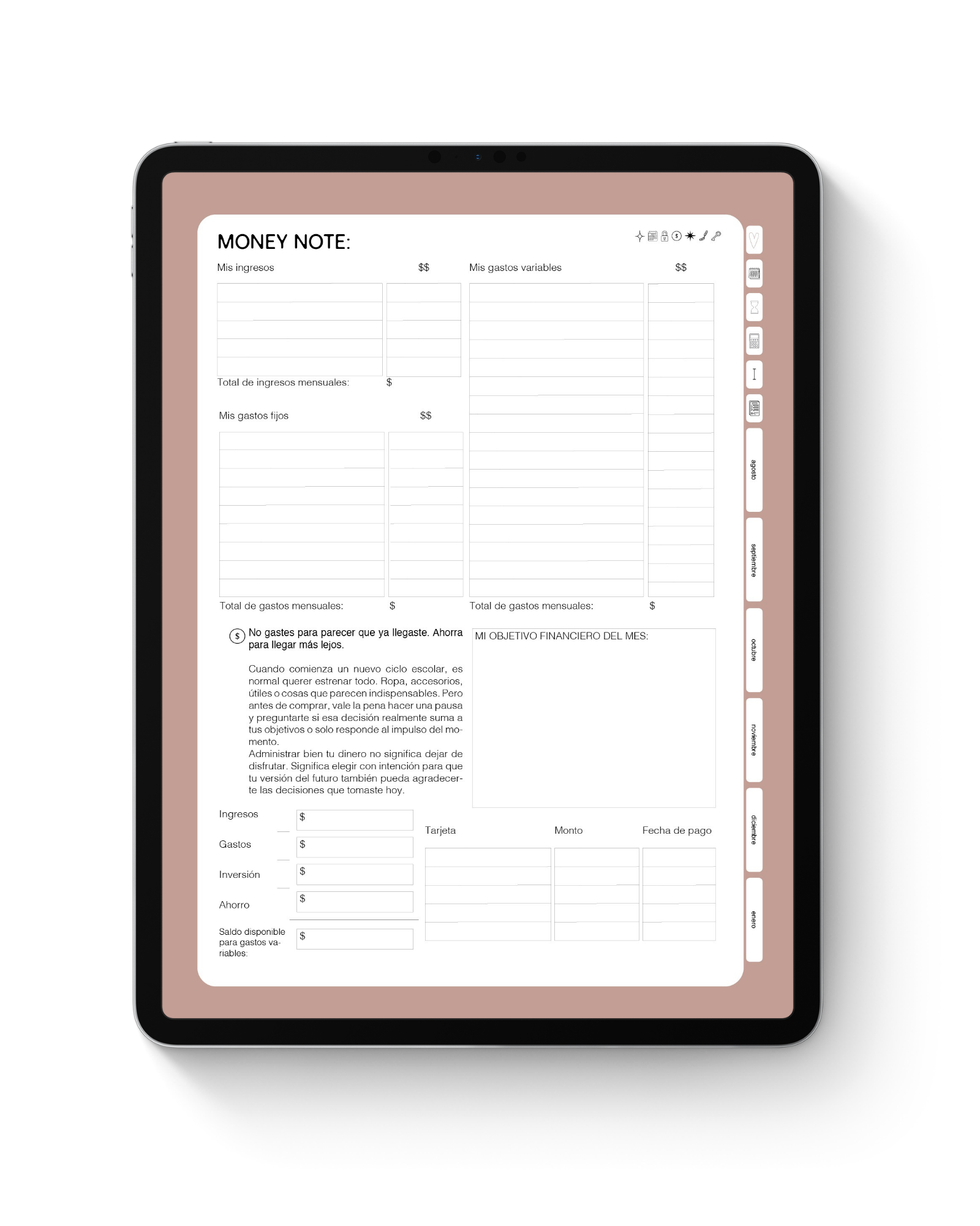 EDITABLE / THE ACADEMY PLANNER — Agenda Digital Académica